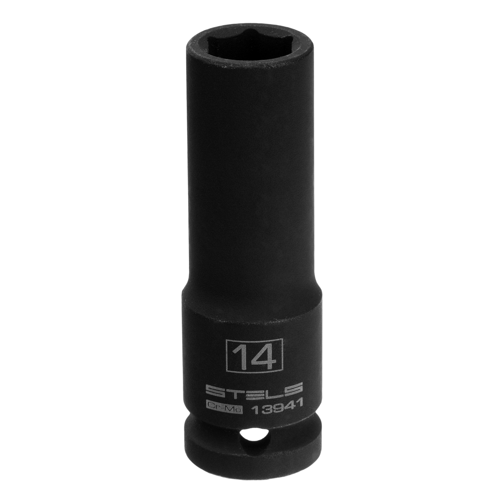 Головка ударная удлиненная шестигранная, 14 мм, 1/2, CrMo Stels 