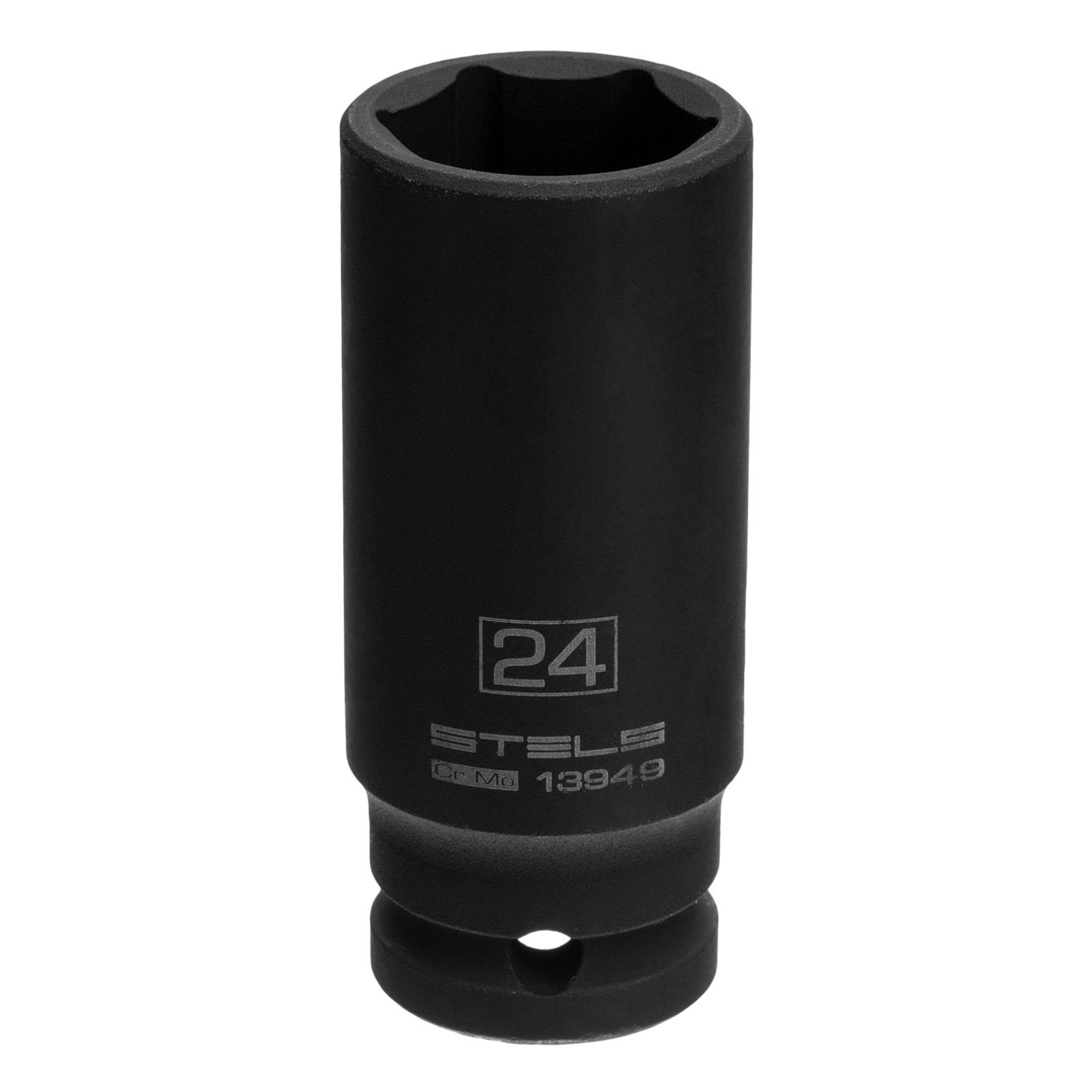 Головка ударная удлиненная шестигранная, 24 мм, 1/2, CrMo Stels 