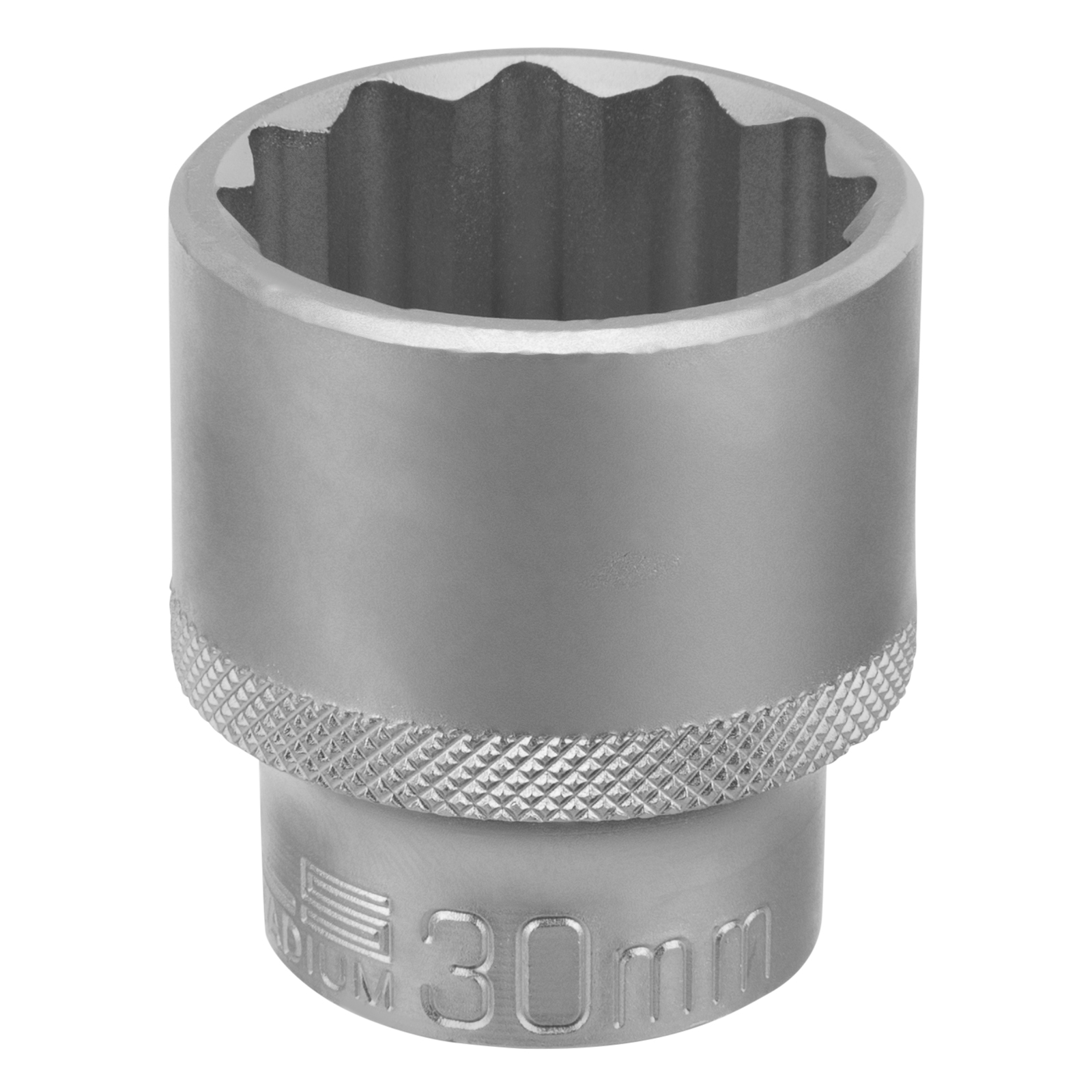 Головка торцевая, 30 мм, двенадцатигранная, CrV, под квадрат 1/2, хромированная Stels 