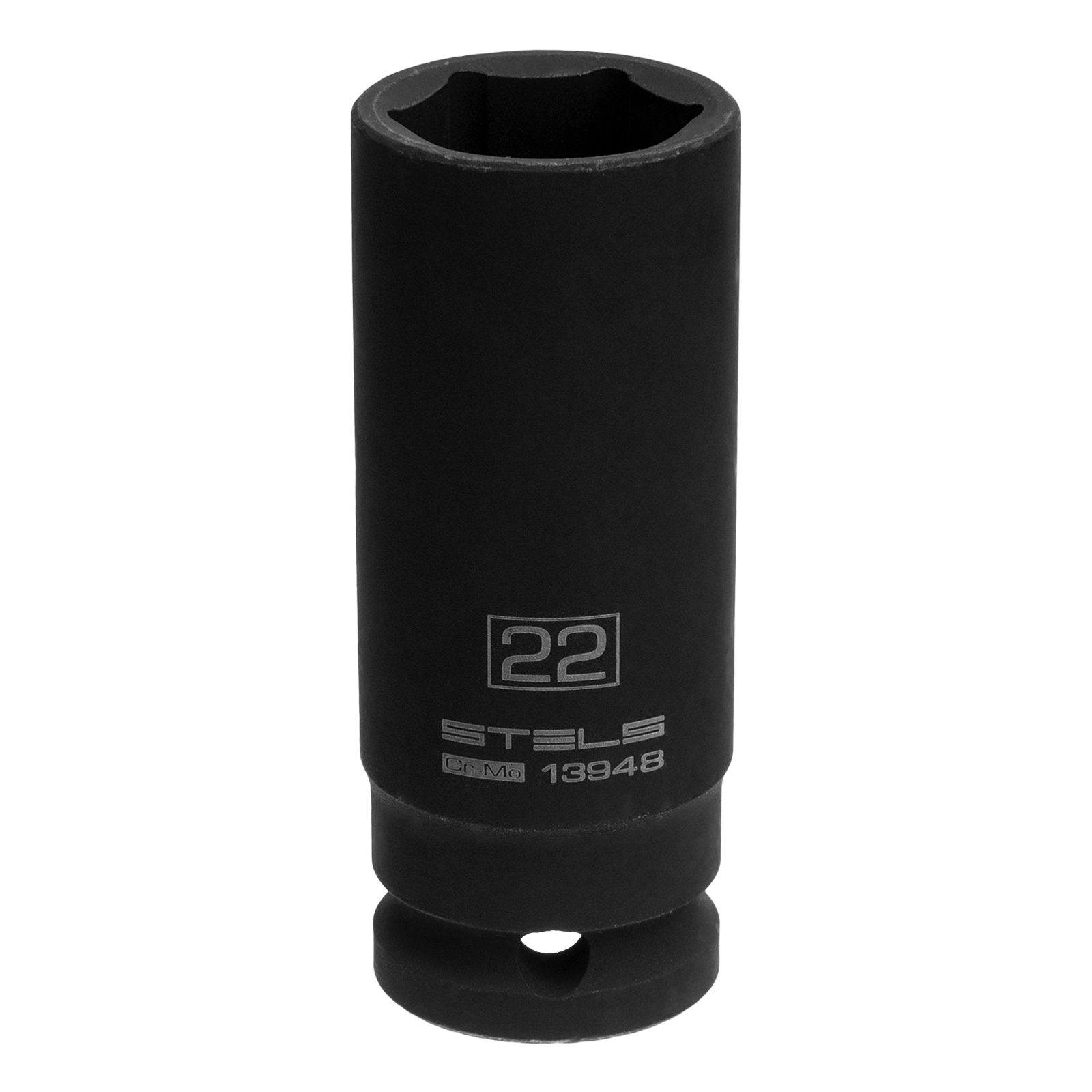 Головка ударная удлиненная шестигранная, 22 мм, 1/2, CrMo Stels 