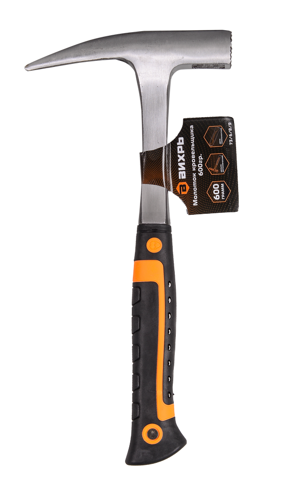 Молоток кровельщика Вихрь 600гр., цельнометаллический, двухкомпонентная рукоятка 
