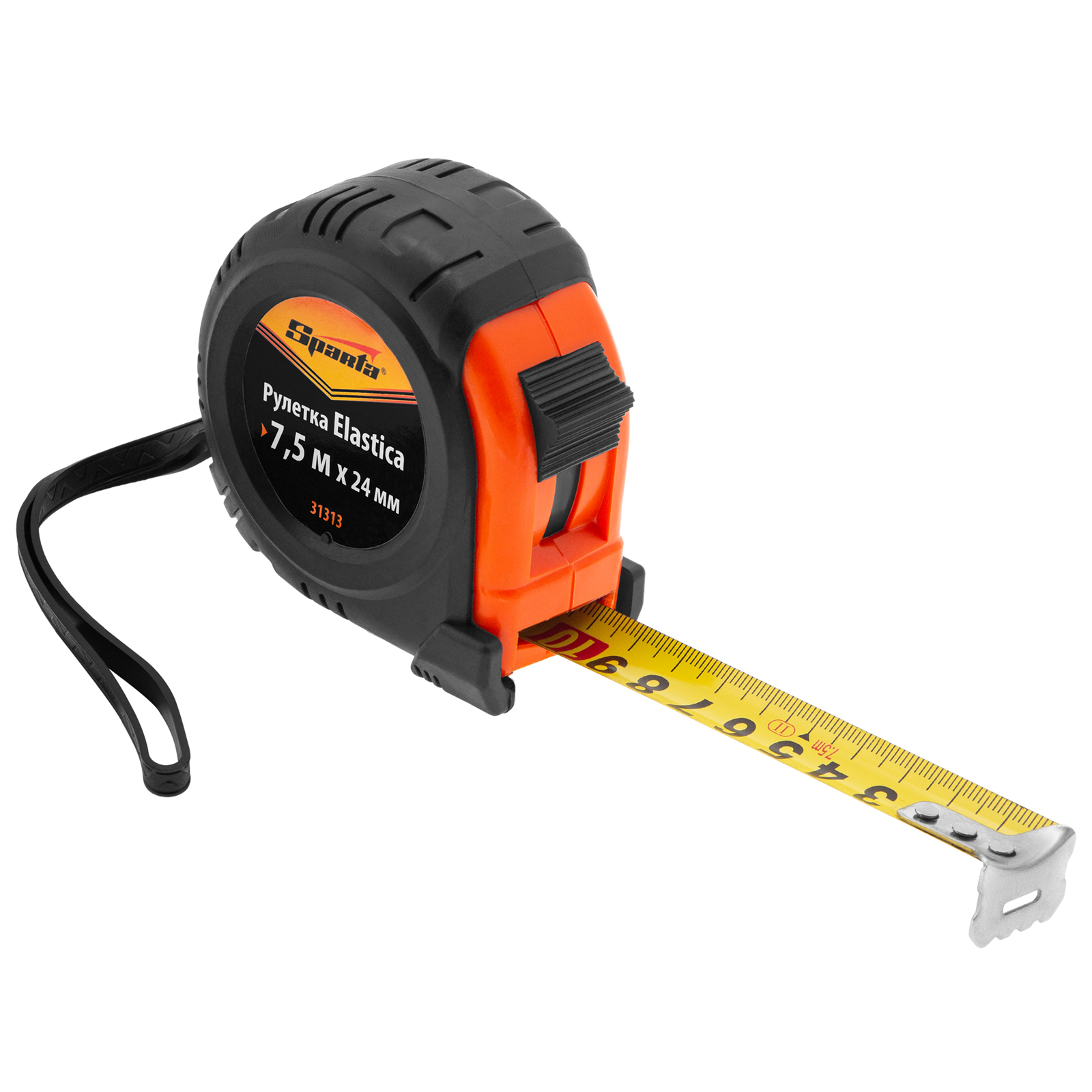 Рулетка Elastica,7,5 м х 24 мм,обрезиненный корпус Sparta 