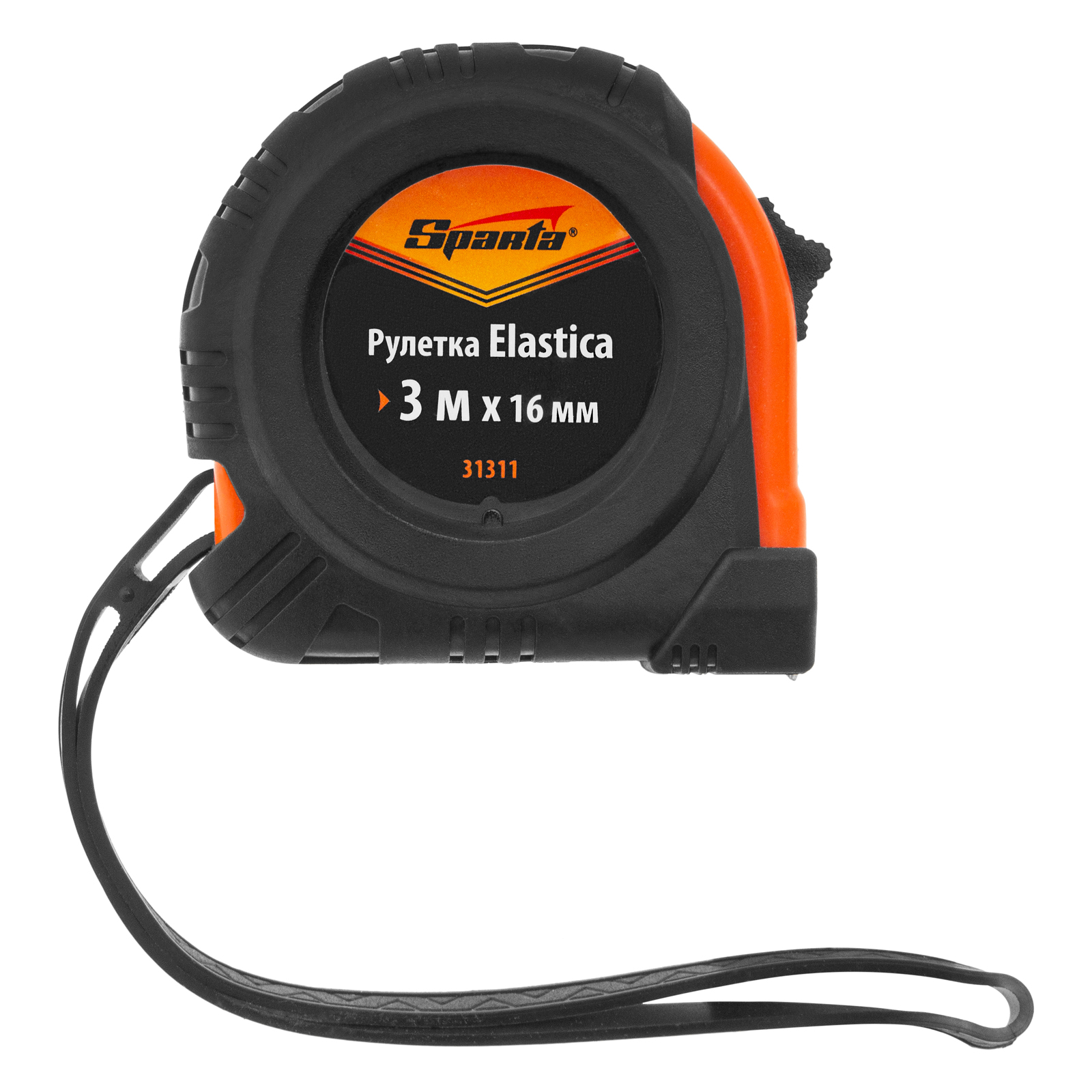 Рулетка Elastica,3 м х 16 мм,обрезиненный корпус Sparta 