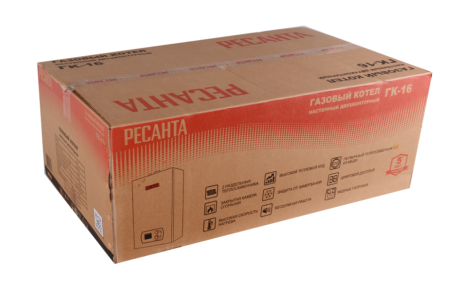 Газовый настенный двухконтурный котел ГК-16 Ресанта 