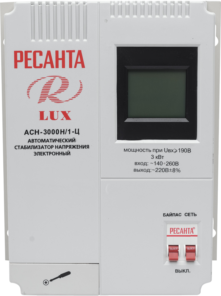 Стабилизатор напряжения серии LUX Ресанта АСН-3000Н/1-Ц 