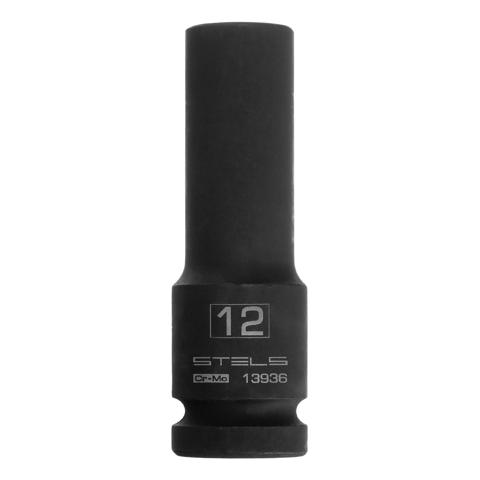 Головка ударная удлиненная шестигранная, 12 мм, 1/2, CrMo Stels 