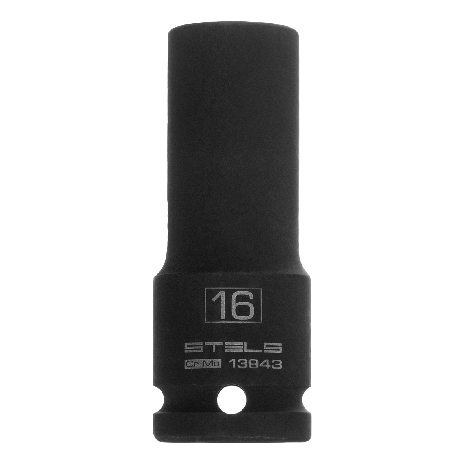 Головка ударная удлиненная шестигранная, 16 мм, 1/2, CrMo Stels 