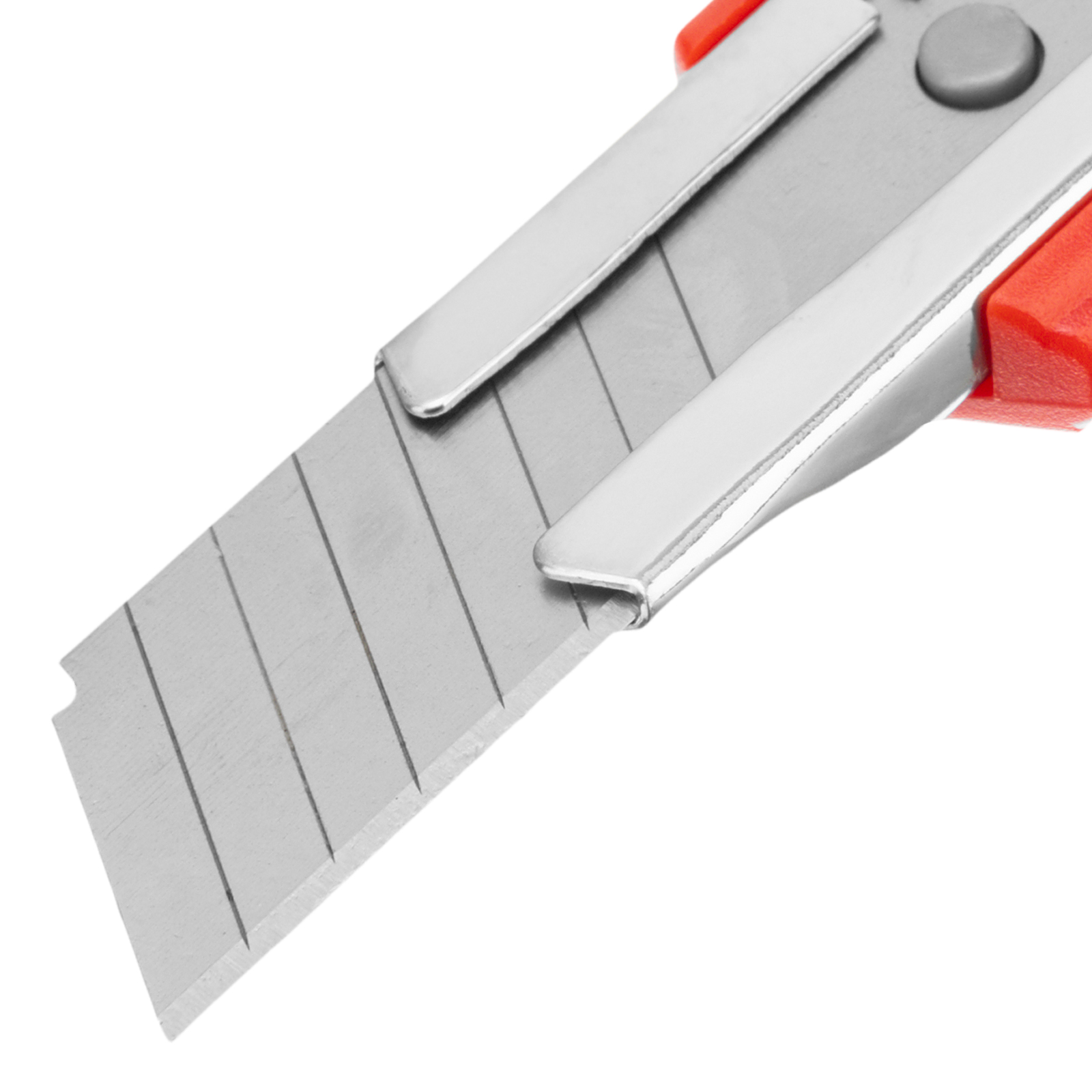 Нож, 18 мм, выдвижное лезвие "Quick blade" металлическая направляющая, двойная фиксация, эргономична 