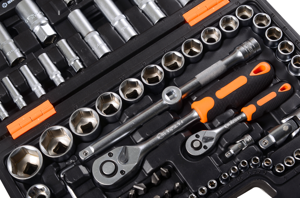 Набор инструментов, 1/2", 1/4", CrV, в кейсе 108 предметов Вихрь 