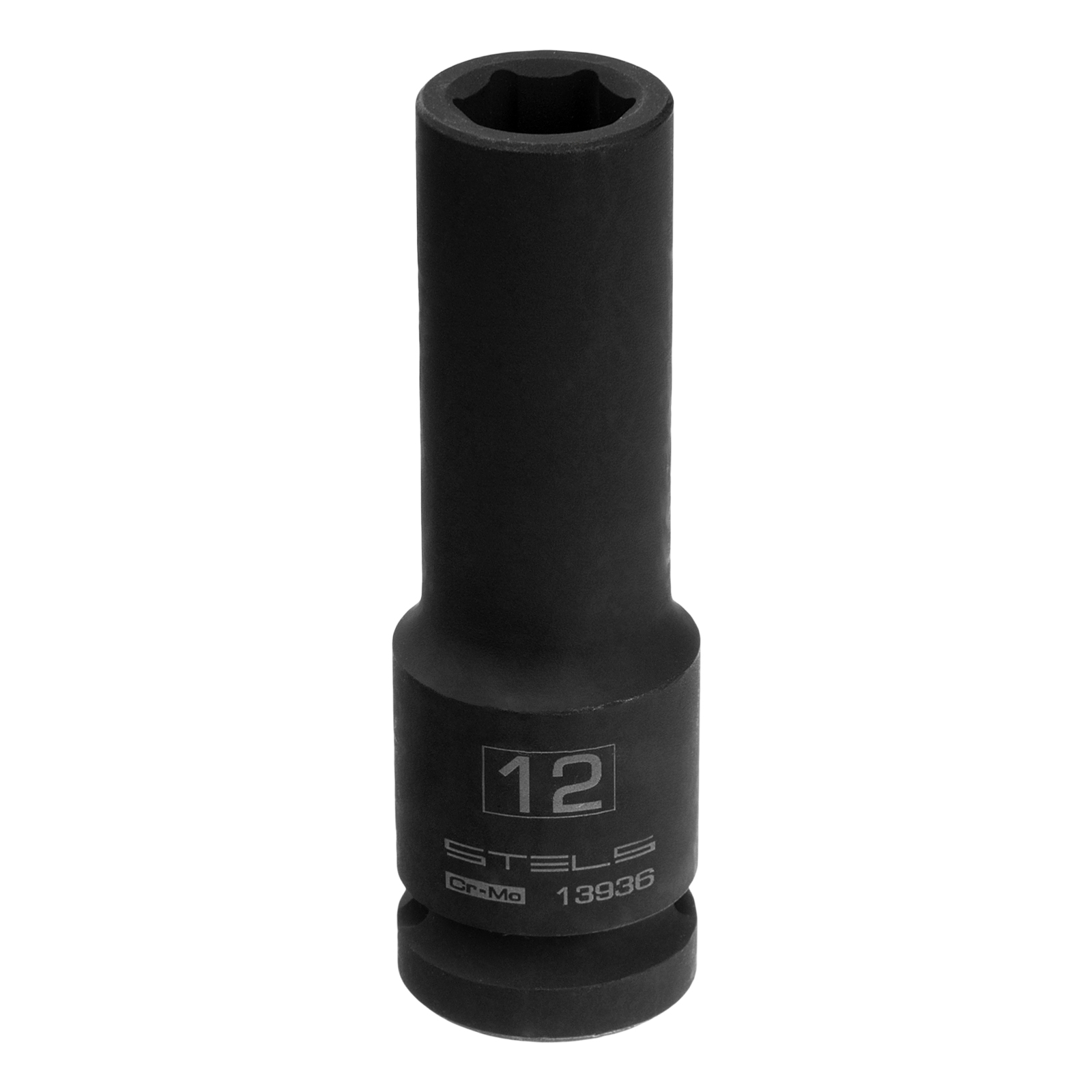 Головка ударная удлиненная шестигранная, 12 мм, 1/2, CrMo Stels 