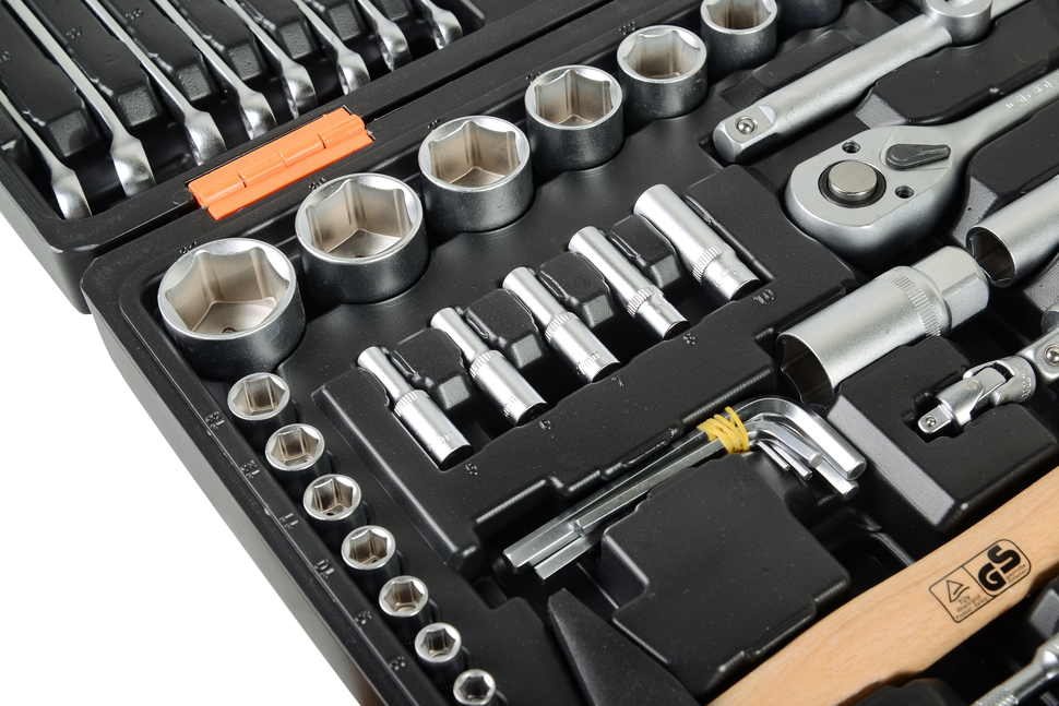 Набор инструментов, 1/2", 1/4", CrV, пластиковый кейс 76 предмета Вихрь 
