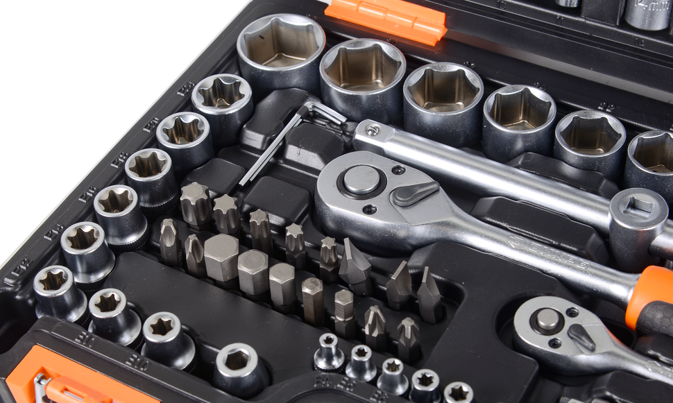 Набор инструментов, 1/2", 1/4", CrV, в кейсе 108 предметов Вихрь 