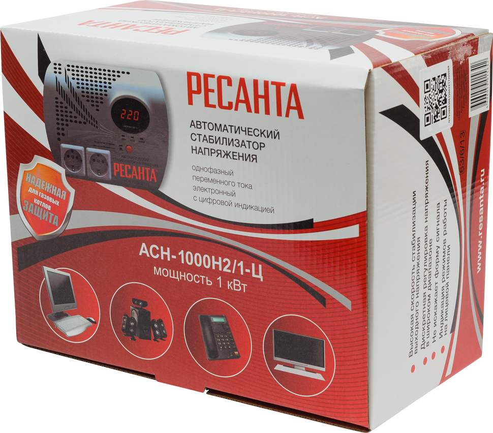 Стабилизатор напряжения серии LUX Ресанта АСН-1000Н2/1-Ц 