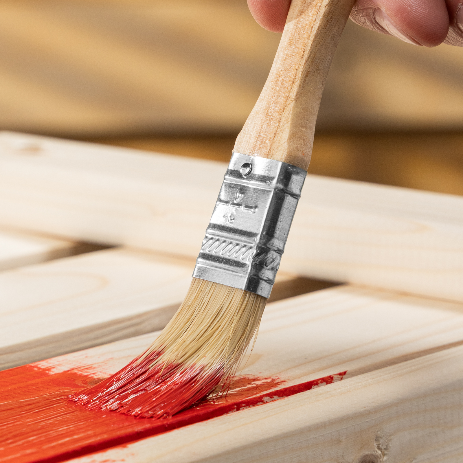 Кисть плоская Slimline 3/4" (20 мм) натуральная щетина, деревянная ручка Sparta 