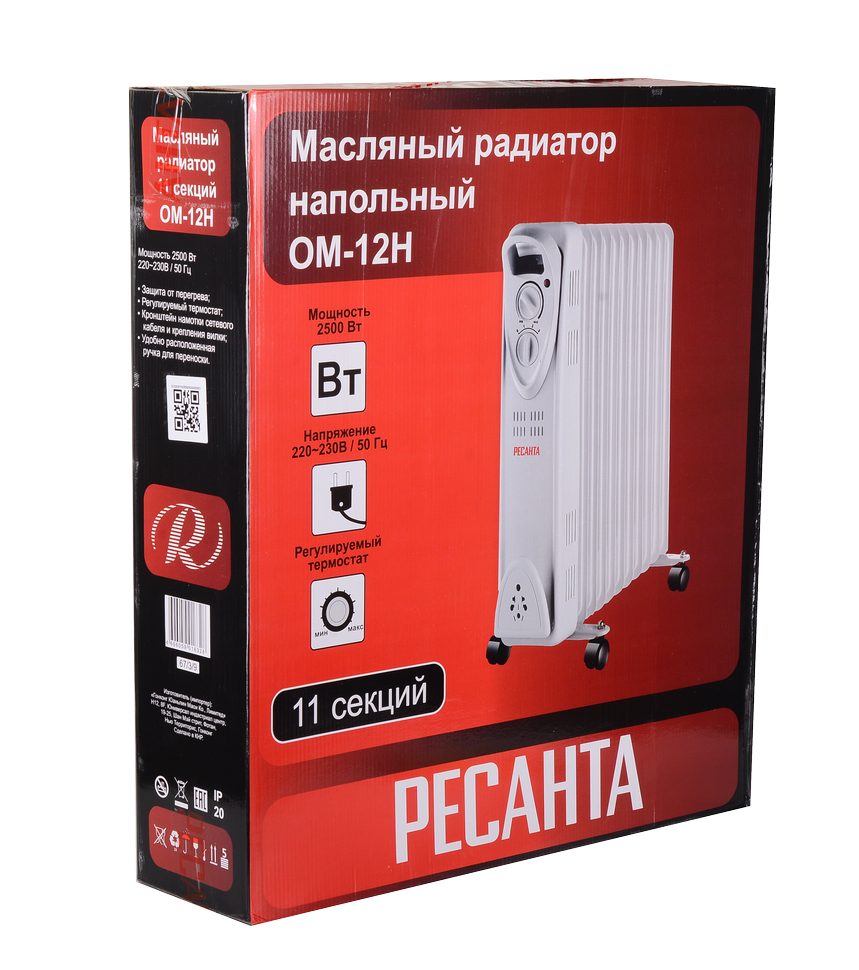 Масляный радиатор Ресанта ОМ-12Н 